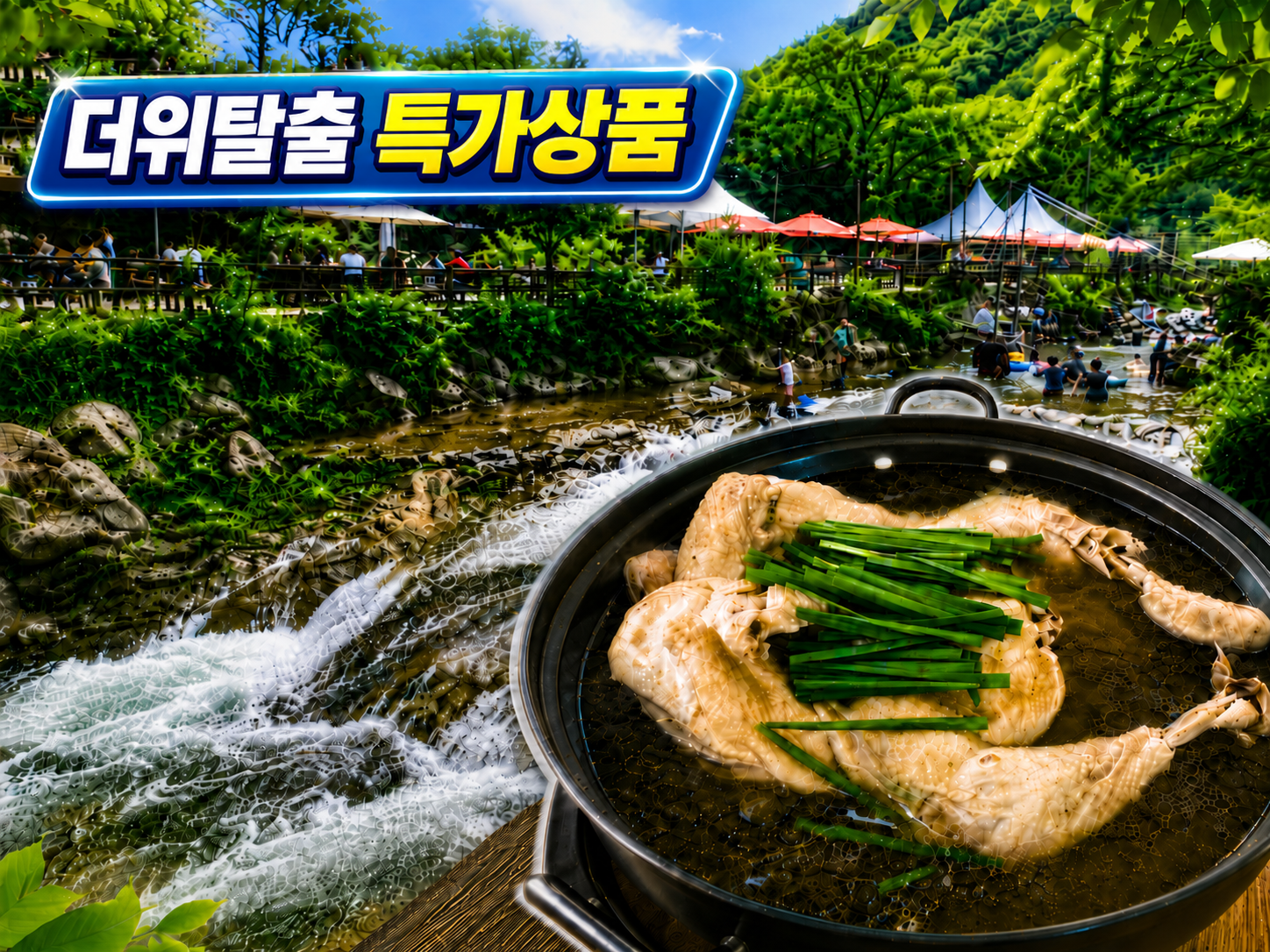 [C-125B] 인천투어닷컴 여름 특가! 포천 백운계곡+국립수목원 광릉숲+한방토종닭백숙