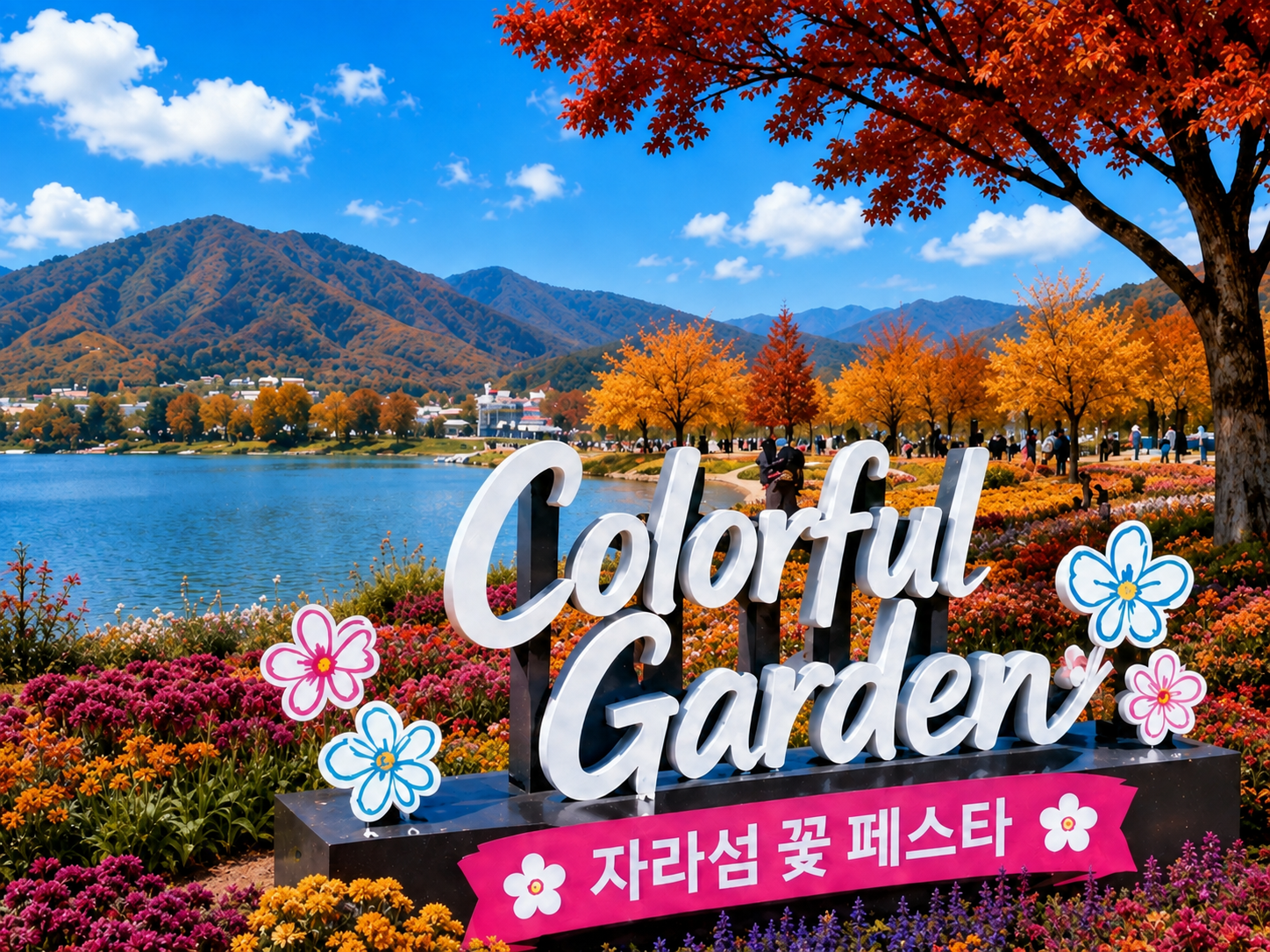 [C-186A] 자라섬 꽃 축제+춘천 삼악산 케이블카 단풍+골든트리 카페