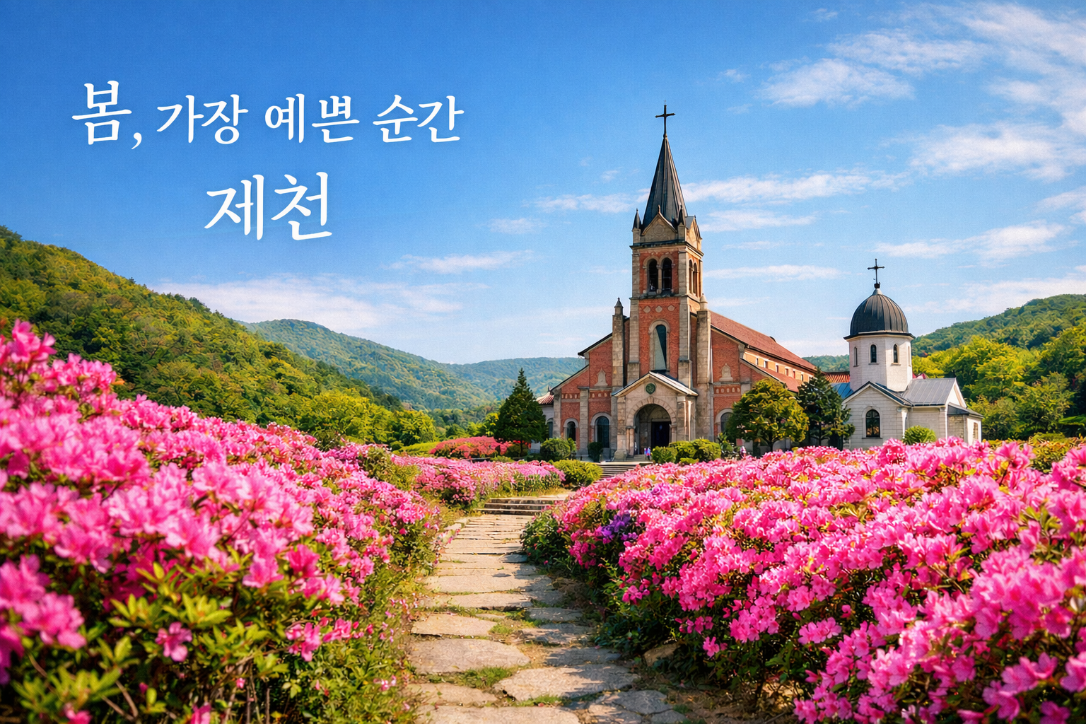 [C-211A] 제천 청풍호반 케이블카+배론성지 봄꽃+비룡담저수지