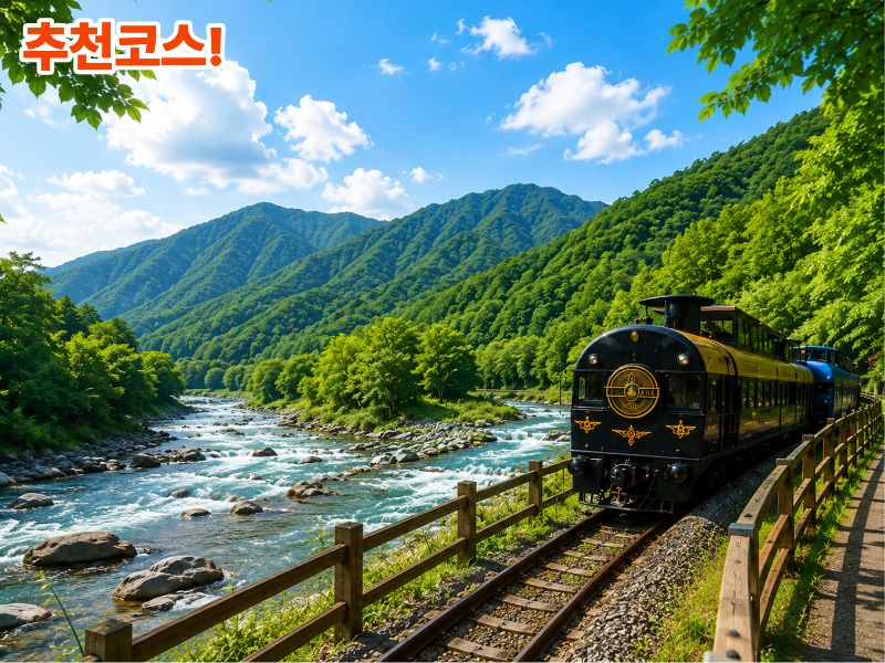 [C-212B] 추천코스 정선아리랑열차 재오픈+시원한 저녁에오는 코스!여름에도시원한 항골계곡길+정선5일장+나전역카페