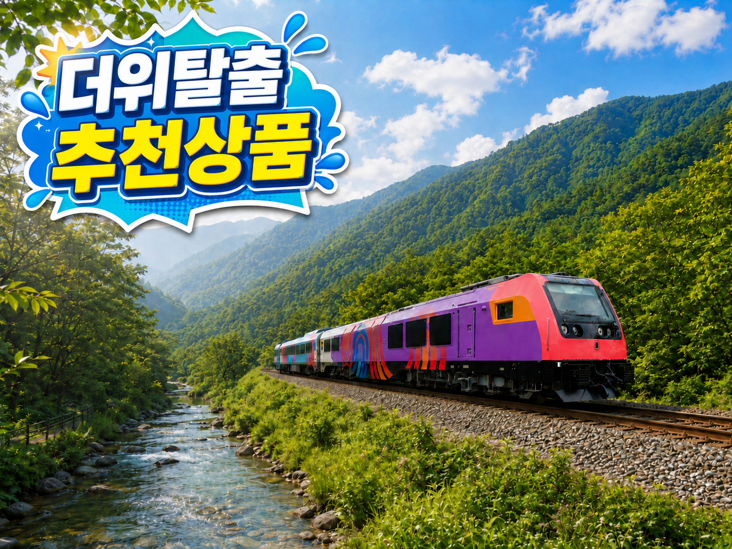 [C-212B] 추천코스 정선아리랑열차 재오픈+시원한 저녁에오는 코스!여름에도시원한 항골계곡길+정선5일장+나전역카페