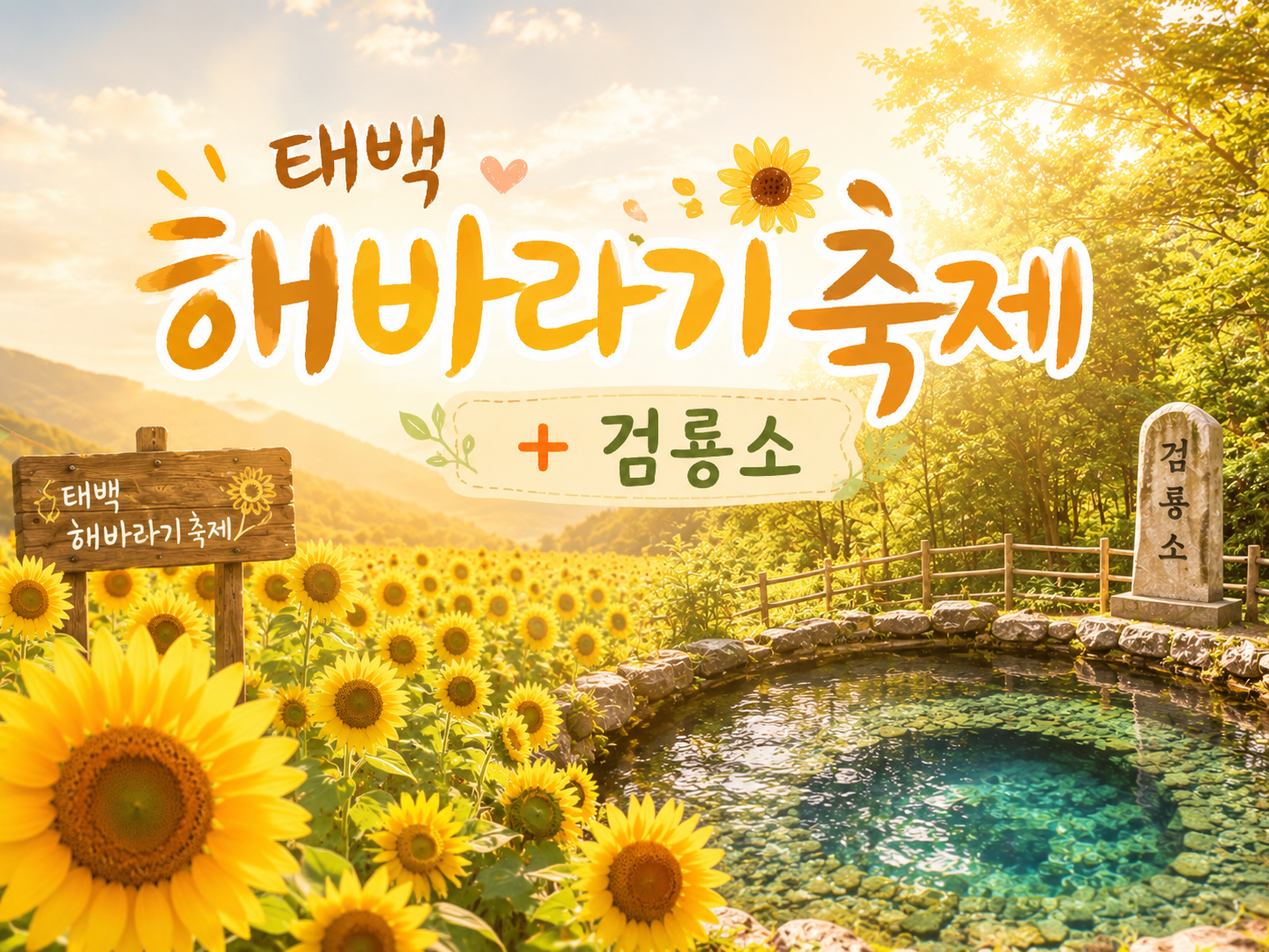 [C-70] 태백 해바라기축제+국내최초 건식동굴 용연동굴+한강발원지 검룡소