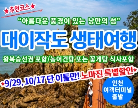 [A-14] 9월29,10월17일 단 이틀만 노마진 특별할인! 풀등섬 대이작도 생태관광 당일 섬여행(최소출발인원 20명이상)