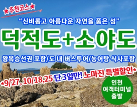 [A-16] 덕적도&소야도 당일여행(9월27,10월18,25일 단 3일!/최소출발인원 20명이상)