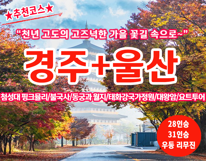 [B-118] 추천여행 경주+울산 1박2일 가을여행